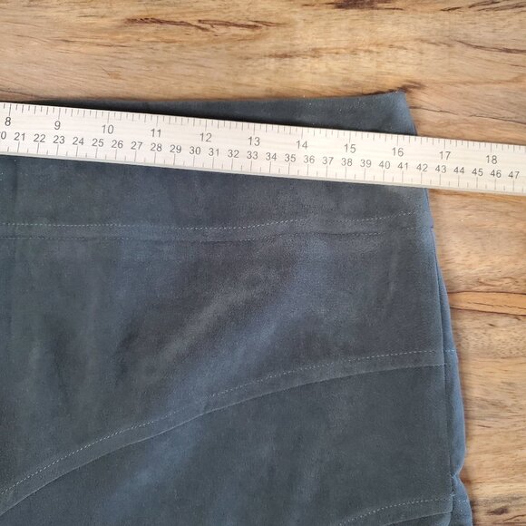 NWOT Tribal Stretch-Extensible Green Skirt Faux Suede Midi Skirt Size 10 - Picture 7 of 11